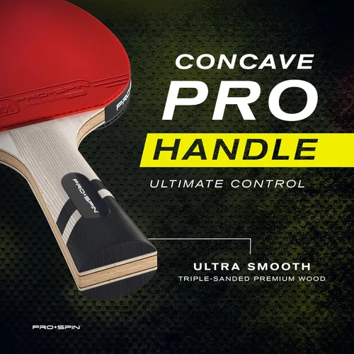 Miniatura 4 de PRO-SPIN Palas de ping pong - Raquetes de tenis de mesa de nivel profesional con fibra de carbono para un control superior Lámina de 7 capas, goma
