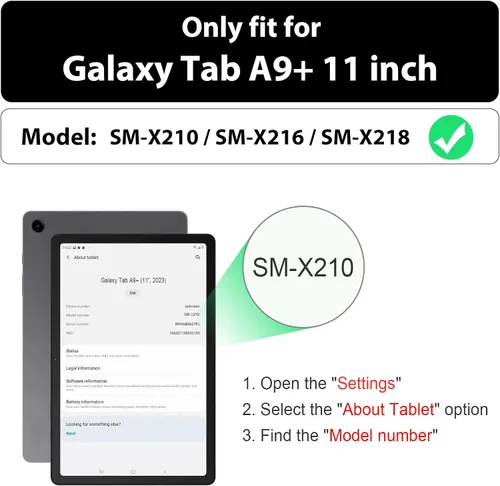 Miniatura 2 de SEYMAC Funda para Samsung Galaxy Tab A9+/ A9 Plus Funda de 11 pulgadas 2023 (SM-X210/X216/X218), de servicio pesado resistente a prueba de golpes