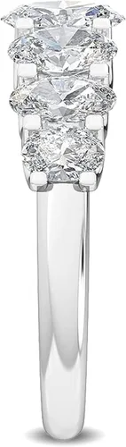 Miniatura 2 de CUSTOMIZE JEWELS 1.57 Ctw Oval Shape White Lab Grown Diamond In 14K White Yellow Rose Gold Side Stone Engagement Ring,F-GVS1-VS2
