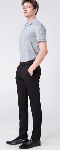 Miniatura 4 de Plaid&Plain - Pantalones de vestir para hombre, corte delgado, elásticos