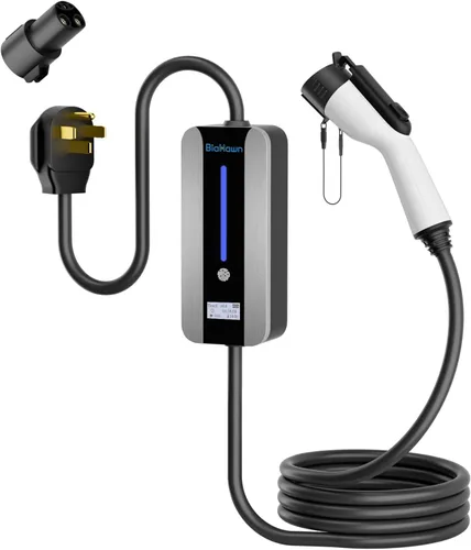 Cargador EV de nivel 2 (240 V, 40 A) para Tesla y SAE-J1772 EVs, enchufe NEMA 14-50, adaptador SAE-J1772 y adaptador J1772 a Tesla (16.4 pies)