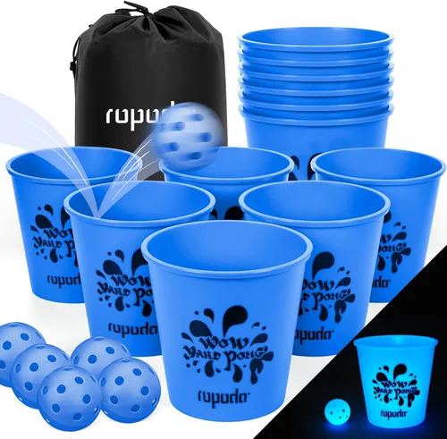 ropoda Juego de pong gigante para patio, juegos de patio con cubos y bolas duraderos, juego al aire libre con bolsa de transporte para la playa,