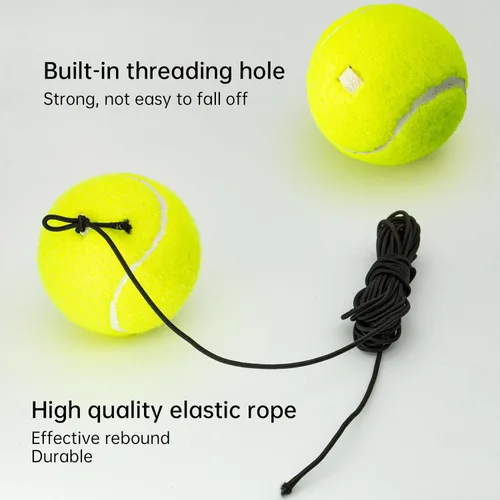 Miniatura 5 de Pelota de entrenamiento de tenis con cuerda, pelotas de entrenamiento de tenis, herramienta de entrenamiento de práctica personal, equipo de 6 piezas