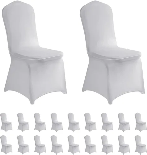 Miniatura 13 de LZY 6 piezas Fundas de Silla de Spandex Elásticas Fundas Deslizables para Fiestas de Boda, Fundas de Decoración de Sillas de Comedor y Banquete Negro