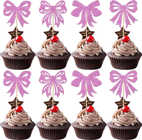 Miniatura 33 de Paquete de 24 Adornos para Cupcakes de Feliz Navidad, Adornos para Cupcakes para Revelación de Género, Adornos para Cupcakes de Árbol de Navidad, 5