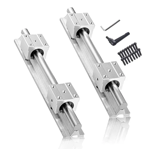 Miniatura 10 de 4 piezas SBR12UU Bloque deslizante de rodamiento lineal de 0.472 in Bloque abierto de aluminio, piezas CNC para riel de guía lineal SBR12 0.472 in