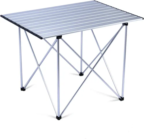 Miniatura 30 de iClimb Mesa plegable de camping compacta ultraligera con bolsa de transporte (plata - L)