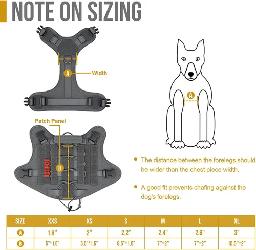 Miniatura 5 de Chaleco táctico de entrenamiento para perros, arnés antitirones para perros, arnés ajustable para senderismo, chaleco de trabajo (gris, M)