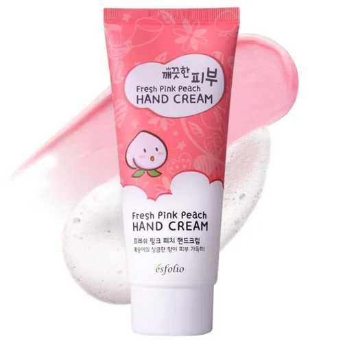 esfolio Crema de manos Fresh Pink Peach – Loción coreana hidratante para manos con extractos de melocotón y albaricoque – Suaviza, hidrata y alisa