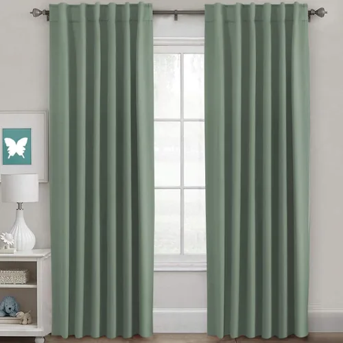 Miniatura 100 de H.VERSAILTEX Cortinas opacas con aislamiento térmico, paneles de tratamiento de ventana, cortinas opacas para oscurecer la habitación, cortinas Gris