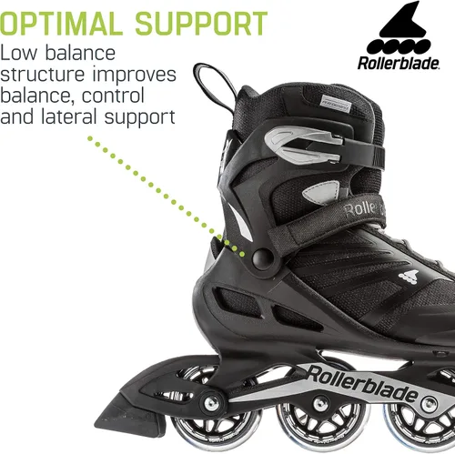 Miniatura 5 de Rollerblade Zetrablade - Patines en línea para hombres adultos, color negro y plateado Negro/Plateado