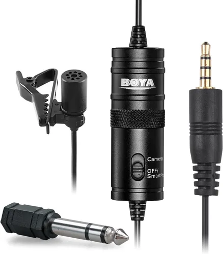 Miniatura 4 de BOYA BY M1 - Micrófono Lavalier para Smartphones, cámaras Canon Nikon réflex digital, videocámaras, grabadoras de audio, PC.