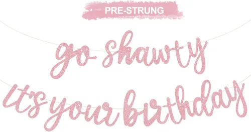 Miniatura 32 de BEISHIDA Cartel con texto en inglés «Go Shawty It's Your Birthday» con texto en inglés «No DIY Hip Hop» con tema de feliz cumpleaños, cartel de Rojo