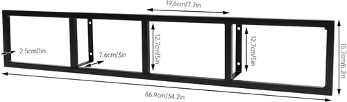 Miniatura 4 de Estante de almacenamiento de medios de 34 pulgadas para montaje en pared, organizador de CD y DVD, estante de metal, estante de almacenamiento