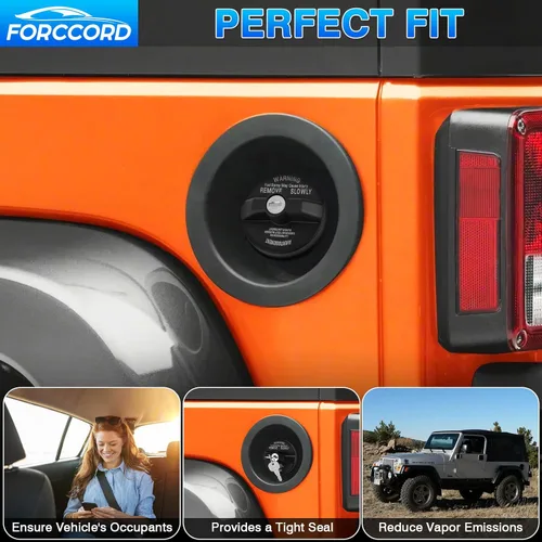 Miniatura 6 de Tapa de Gas con Bloqueo para Combustible Ajuste Personalizado para 03-22 23 24 25 26 Jeep Wrangler (TJ/LJ/JK/JK/JL/JLU/JT) Tapa de Gas con Bloqueo
