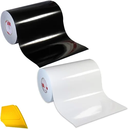 ORACAL 651 Paquete combinado de 2 colores de vinilo adhesivo para manualidades, rollo de 12 pulgadas x 3 pies, incluye espátula de detalles amarillo