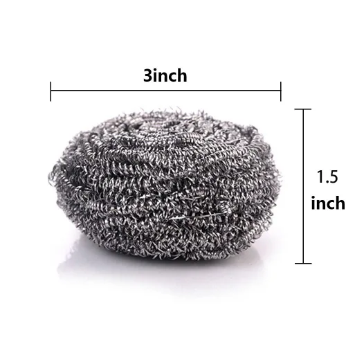 Miniatura 2 de KTOJOY - Juego de 6 estropajos de lana de acero inoxidable Stainless steel scrubbers for kitchen, bathroom, pots, pans, grill; heavy duty