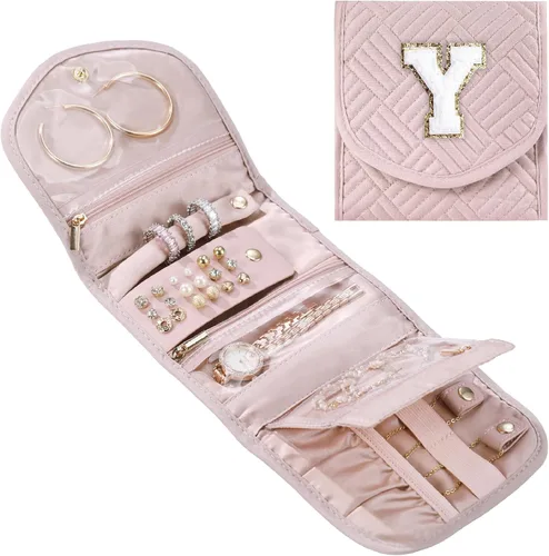 XIUQILAI Joyero de viaje pequeño, joyero portátil de viaje para anillos, aretes, collares, pulseras, organizador de almacenamiento, caja de joyería