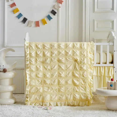 Miniatura 5 de UOZZI BEDDING - Juego de ropa de cama para cuna de 3 piezas con edredón acolchado con volantes para bebé, con sábana ajustada y almohada - Ropa