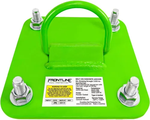 Miniatura 2 de FRONTLINE FALL PROTECTION Placa de anclaje reutilizable con anillo en D de hormigón y acero COP01 Paredes de hormigón, techos, columnas Acero