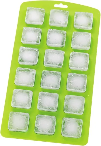 Miniatura 5 de HIC Kitchen Bandeja de hielo de silicona de 18 agujeros, antiadherente, hace 18 cubos cuadrados