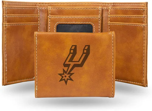 Miniatura 43 de NBA Rico Industries - Billetera triple grabada con láser y tres pliegues, accesorio para hombre Negro