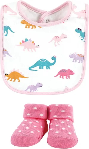 Miniatura 125 de Hudson Baby Conjunto de babero y calcetines unisex de algodón para bebé