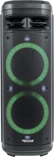 Miniatura 8 de Rockville Go Party ZR10 Altavoz Bluetooth portátil dual de 10 pulgadas y 1000 W, luces LED, micrófono UHF, estéreo TWS, perfecto para fiestas