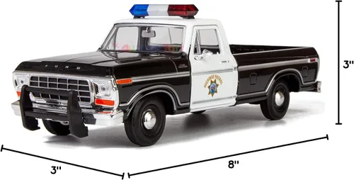 Miniatura 9 de Motormax All Star Toys Exclusive 1979 F-150 California Highway Patrol CHP Police Pickup Truck 1:24 Diecast Law Enforcement Model Car 76987