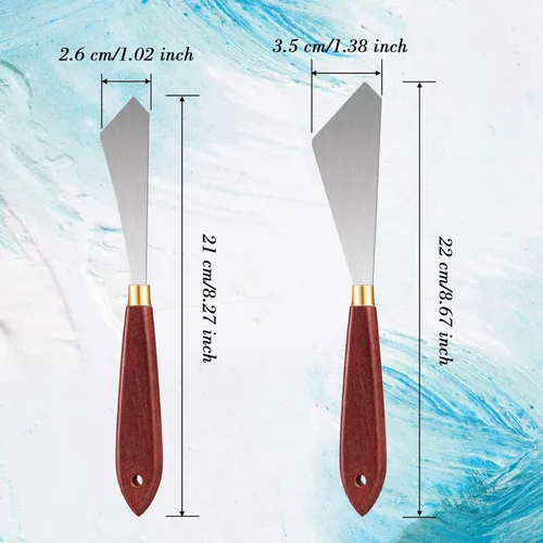 Miniatura 3 de Juego de cuchillos de paleta, espátula, cuchillos de paleta, cuchillo de pintura de acero inoxidable, raspador de mezcla, accesorios de pintura al