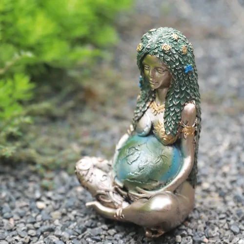 Miniatura 6 de SHOWFEICAT Estatua de diosa, estatua de Gaia, madre, tierra, naturaleza, luna, estatuas de resina, figura espiritual de bruja, decoración del hogar