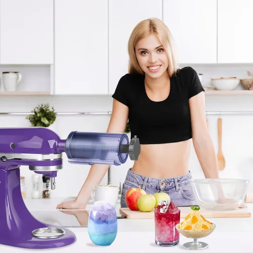 Miniatura 2 de Accesorio de hielo afeitado para batidora de pie KitchenAid, accesorio mejorado para máquina de cono de nieve con 8 moldes de hielo reutilizables