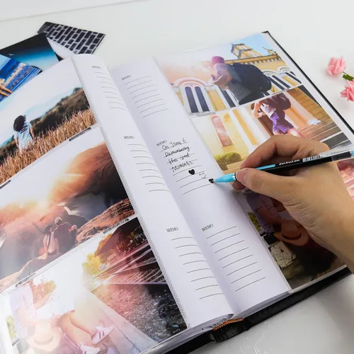 Miniatura 7 de Vienrose Álbum de fotos de 4 x 6 pulgadas, 300 fotos con cubierta de cuero, gran capacidad, libro de fotos deslizable para boda, bebé vacaciones