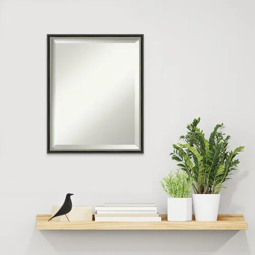 Miniatura 5 de Amanti Art Theo - Espejo de pared negro de 21 x 17 pulgadas, espejo rectangular estrecho de baño para decoración de pared de sala de estar, marco