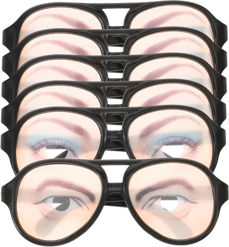 TOYANDONA 6pcs Funny Joke Glasses Prank Disguise Eyeglass for Halloween Party Fancy Dress Photo Props