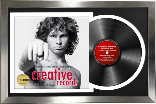 Miniatura 2 de Creative Picture Frames Marco para discos de Jukebox de 16 x 24 pulgadas con acabado de acero inoxidable de 12 pulgadas con doble paspartú blanco
