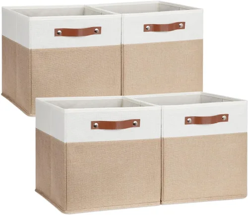 Miniatura 16 de DULLEMELO Cajas de almacenamiento para estantes, almacenamiento de armario, contenedores resistentes para organización del hogar para regalos