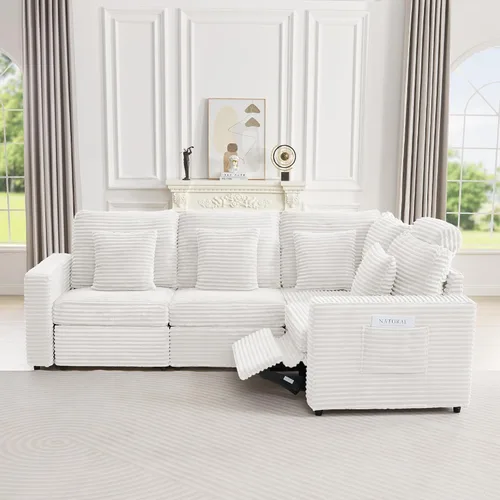 Miniatura 7 de RARZOE Módulo de Reposabrazos para Sofá Seccional Modular, Reposabrazos de Pana Módulo de Sofá Modular Parte Lateral para Sala de Estar Sofá