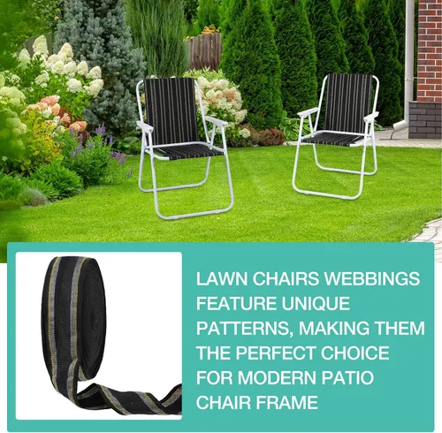 Miniatura 6 de HESTYA - Kit de correas de repuesto para silla de césped de 2.25 pulgadas x 200 pies, incluye 100 clips para muebles de patio, sillas de playa