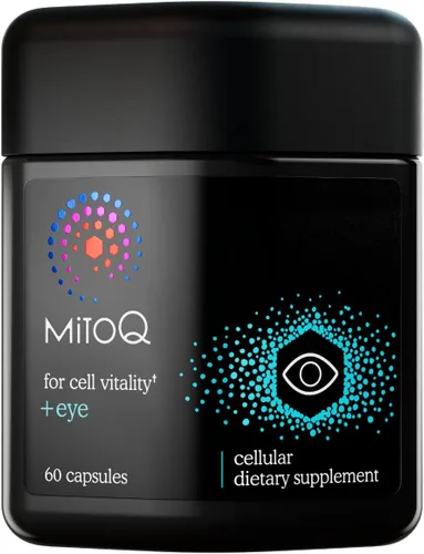 MitoQ +Eye – Suplemento de salud ocular con luteína y zeaxantina (proporción 5: 1), arándano, corteza de pino marítimo, zinc, mitoquinol | Apoya la