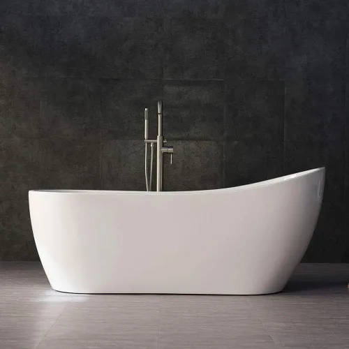 Miniatura 18 de WOODBRIDGE Drenaje y desbordamiento de bañera de remojo acílico blanco independiente de 67 pulgadas, BTA1508-B/N-Drain &O, con secado de níquel
