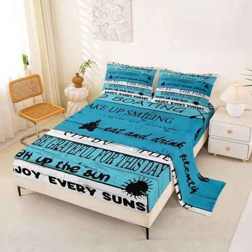 Miniatura 14 de Erosebridal Juego de sábanas de ancla náutica, sábanas de brújula oceánica, tamaño individual para niños, adolescentes, adultos, decoración