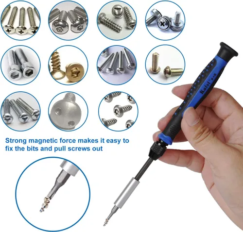 Miniatura 5 de Kaisi Kit de herramientas de reparación electrónica 136 en 1, juego de destornilladores de precisión profesional, kit de unidad magnética con bolsa