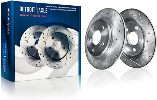 Miniatura 7 de Detroit Axle - Kit de frenos para Acura TSX 2009-2010 Honda Accord 2008-2011 Rotores de freno perforados y ranurados Pastillas de freno de cerámica