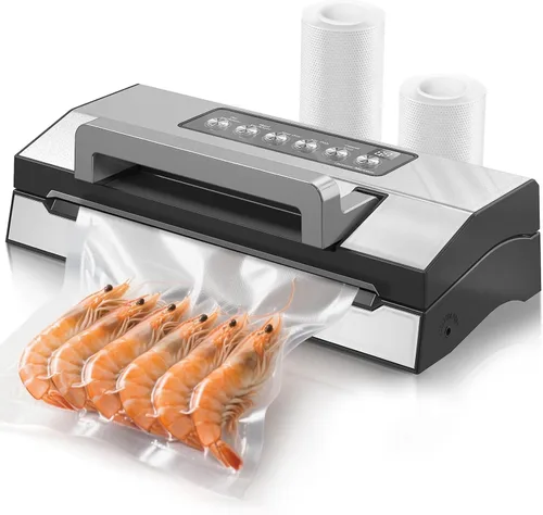 Miniatura 7 de Máquina selladora al vacío de alimentos de precisión 5.0, Máquina selladora al vacío completamente automática comercial, potente sistema de sellado