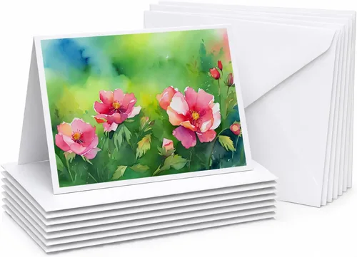 Miniatura 53 de Caroline's Treasures DAC1709GCA7P - Tarjetas de felicitación y sobres de arándanos de Texas en acuarela, paquete de 8 tarjetas en blanco con sobres