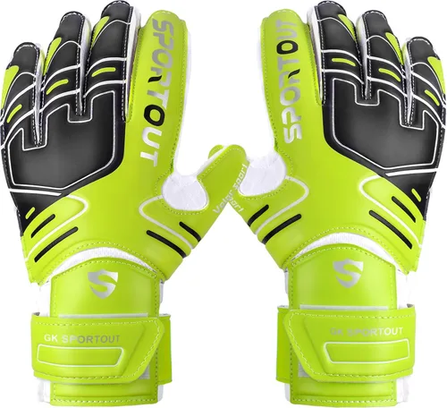 Miniatura 23 de Sportout Guantes de portero para jóvenes y adultos, agarre fuerte para las paradas más difíciles, con protección en los dedos y látex de 4+3MM