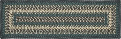 Miniatura 3 de VHC Brands Pine Grove, alfombra trenzada de yute, tapete de medio círculo, verde, 16.5 x 34 pulgadas