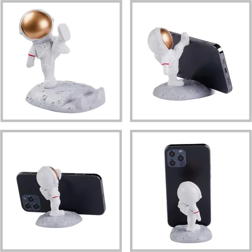 Miniatura 3 de Soporte de teléfono celular astronauta creativo Spaceman para adornos de escritorio, pierna pateada