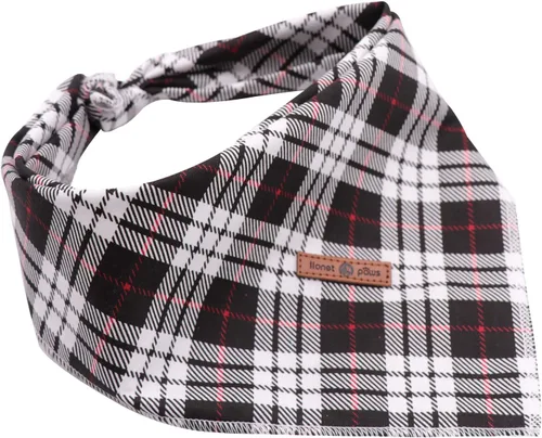 Miniatura 3 de Lionet Paws Bandana para Perro de Algodón Lavable Pañuelo Bufanda Bandana Triangular para Perros Pequeños Medianos y Grandes Cuadrícula Negra